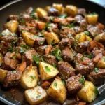 Slow Cooker Garlic Butter Beef Bites and Potatoes