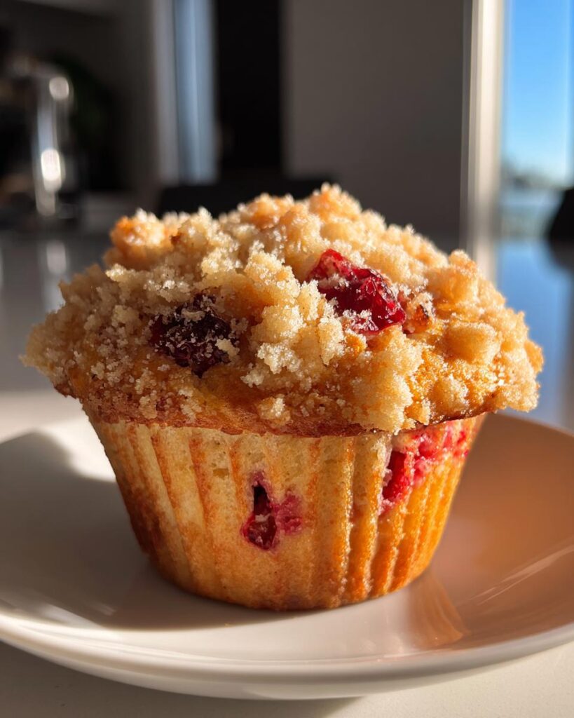 Bakery-Style Cranberry Streusel Muffins