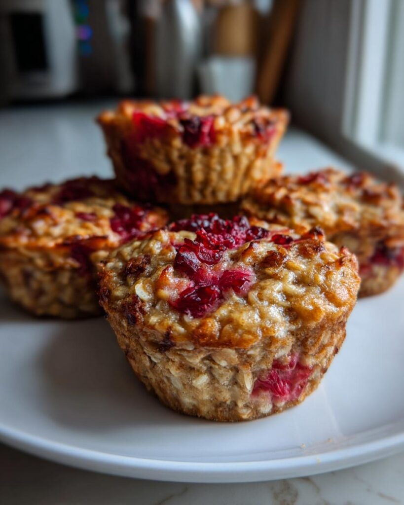 Cranberry Banana Baked Oatmeal Cups