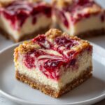 Cranberry Cheesecake Bars with Oat Crust