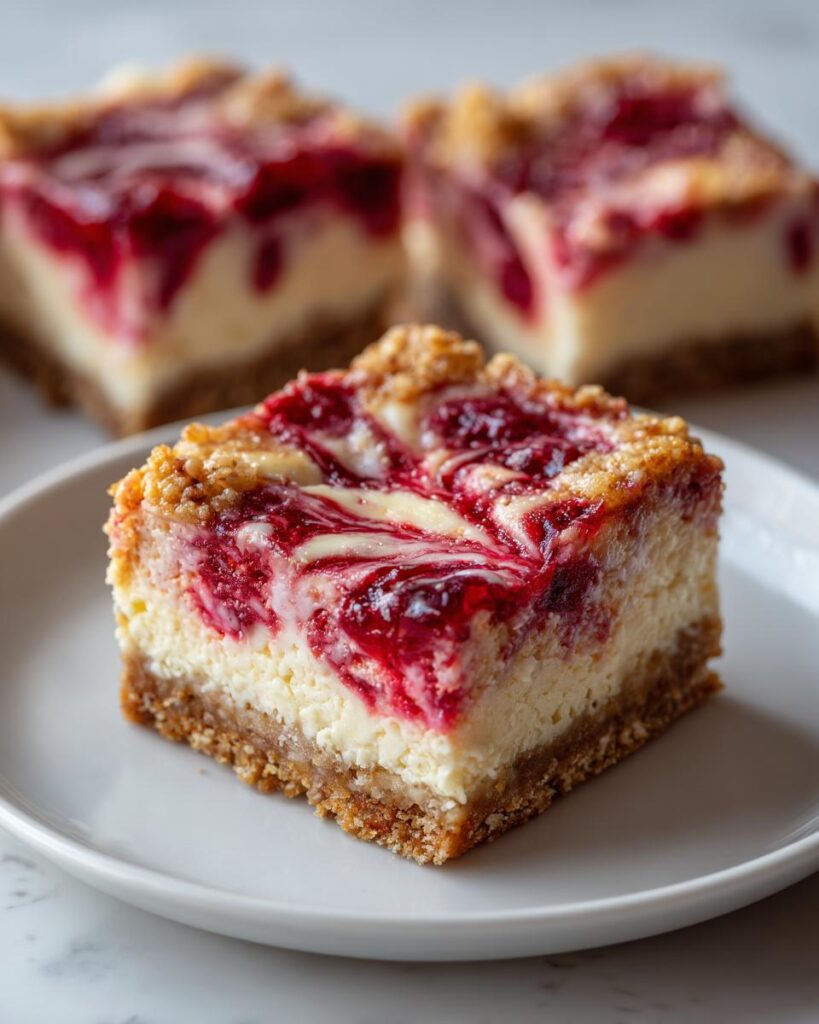 Cranberry Cheesecake Bars with Oat Crust