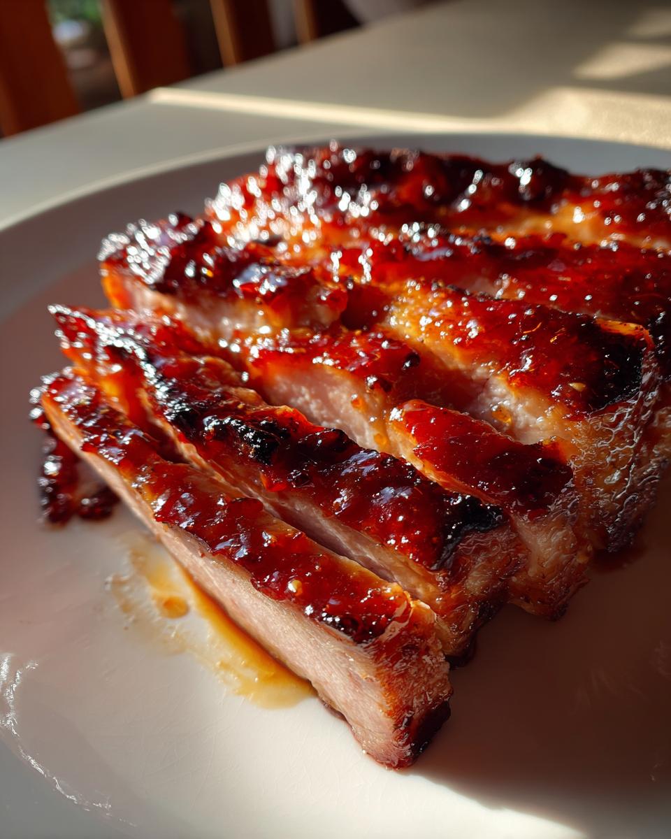 25-Minute Sweet & Tangy Cranberry Mustard–Glazed Ham Steaks