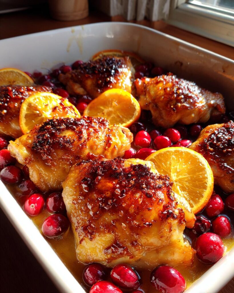Cranberry Orange Roasted Chicken Thighs