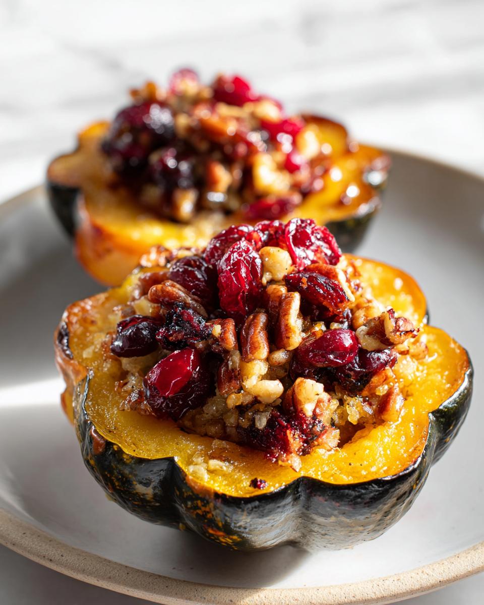 Perfect 2-Serve Cranberry Pecan–Stuffed Acorn Squash Delight