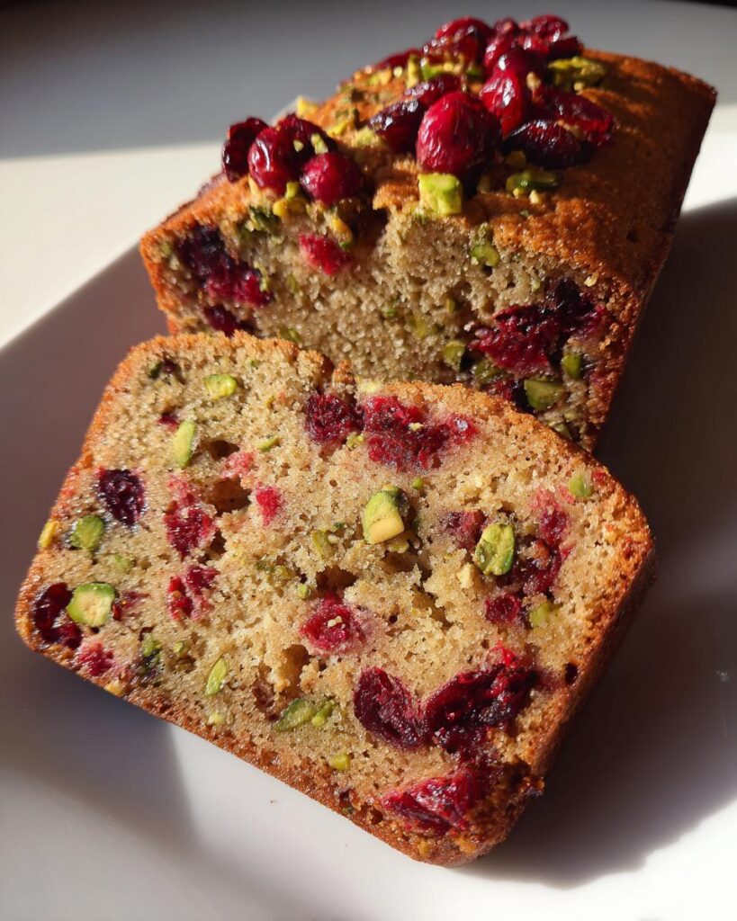 Cranberry Pistachio Loaf Cake