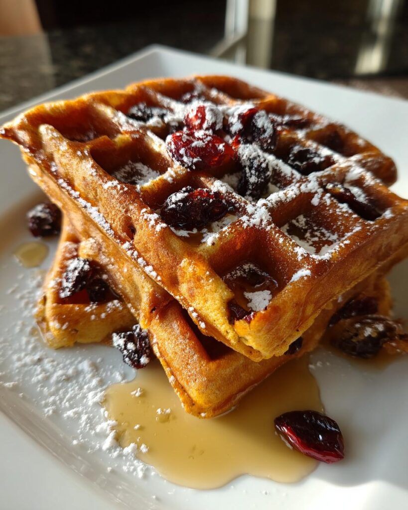 Cranberry Pumpkin Spice Waffles