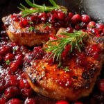 Cranberry Rosemary Skillet Pork Chops