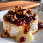 Crispy Baked Brie with Warm Cranberry Chutney