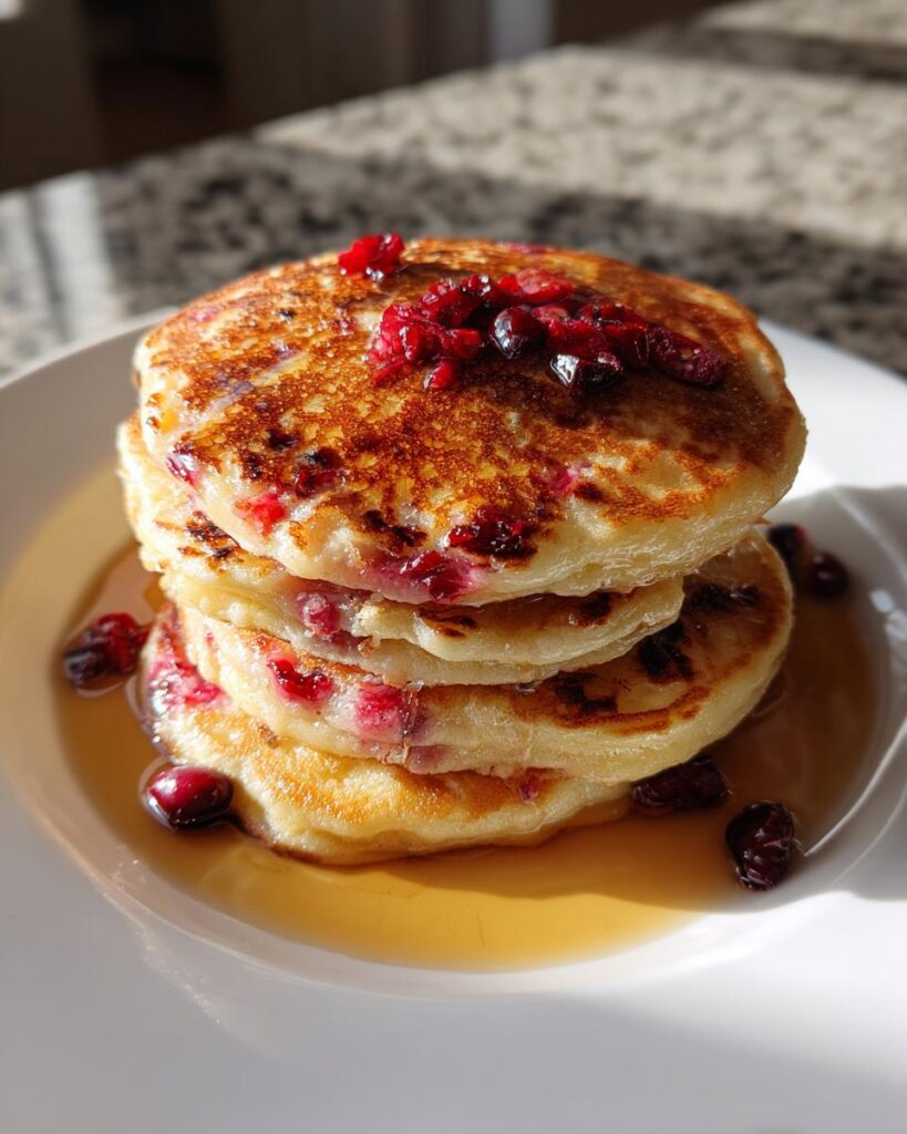 Fluffy Lemon Cranberry Pancakes