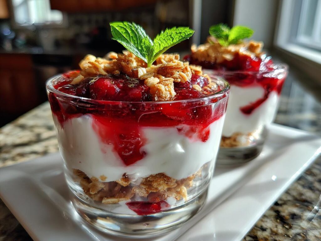 Greek Yogurt Cranberry Parfait Cups