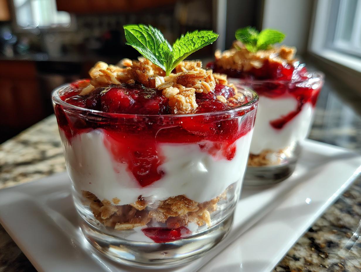 10-Minute Greek Yogurt Cranberry Parfait Cups Everyone Loves