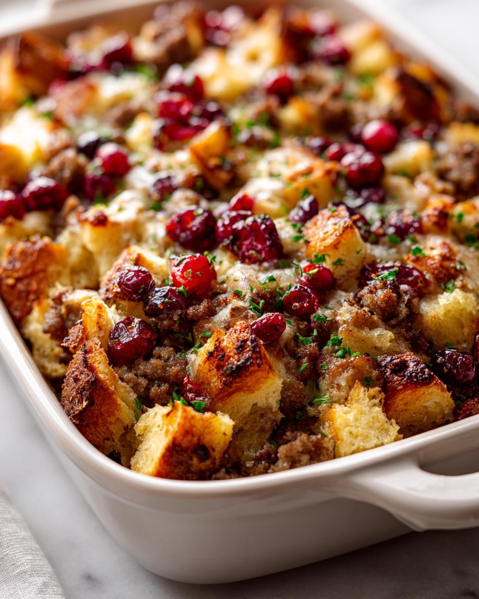1 Perfect Holiday Cranberry Sausage Stuffing Bake Recipe You Need