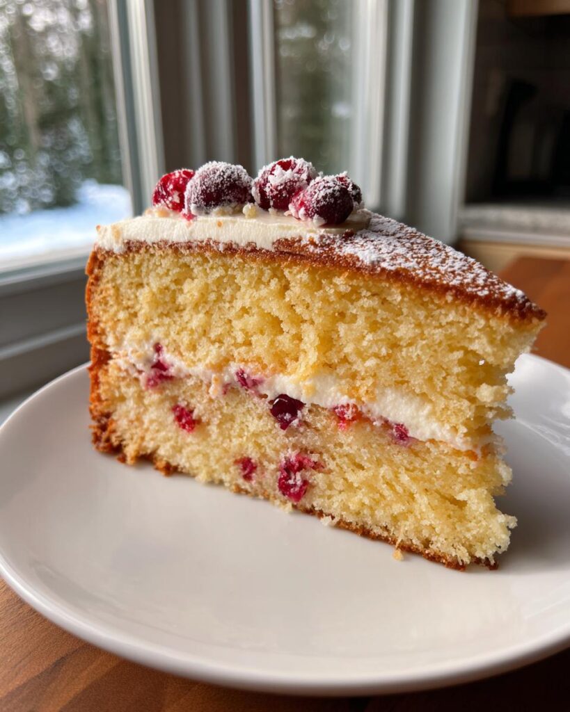 Orange Mascarpone Cranberry Cake