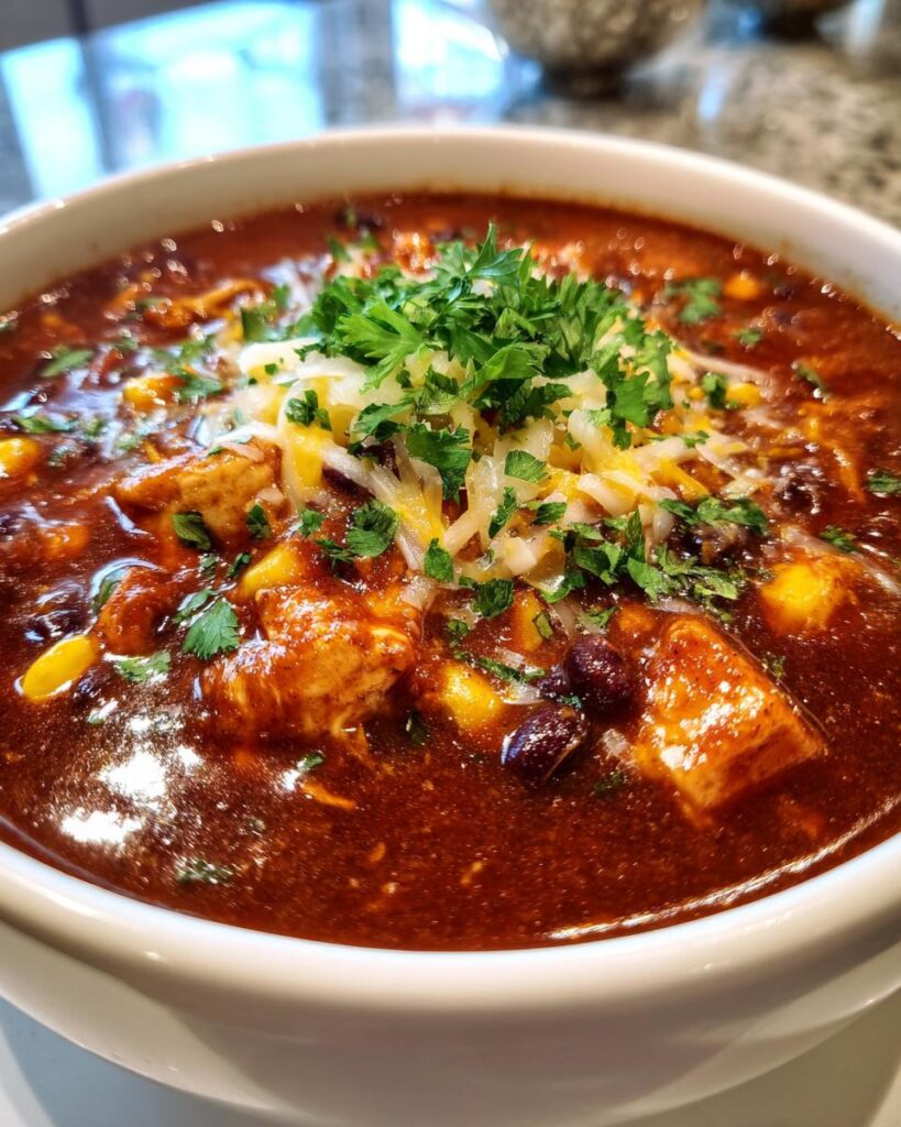 Savory Chicken Enchilada Soup