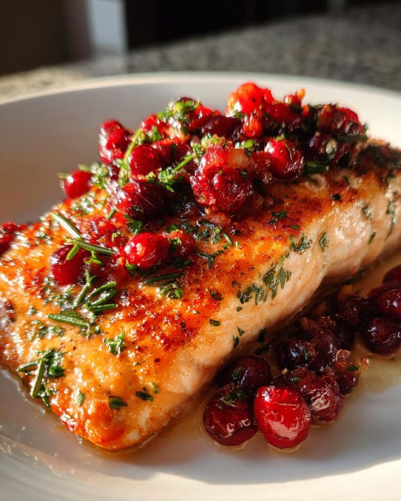 Sheet-Pan Salmon with Cranberry Herb Relish