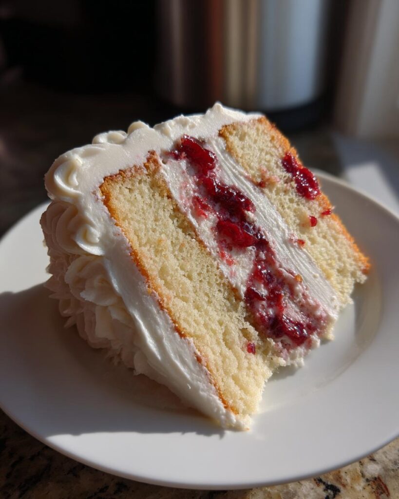 Vanilla Bean Cranberry Layer Cake