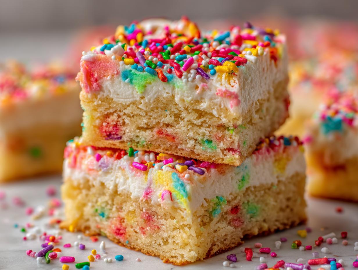 Amazing Holiday Sugar Cookie Bars with Sprinkles