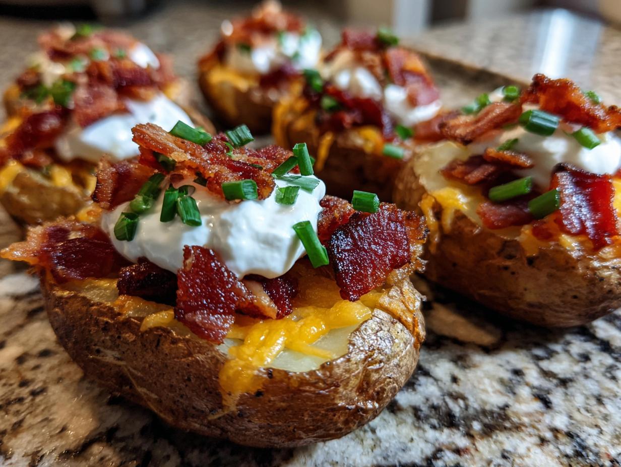 Amazing Loaded Potato Bites with Sour Cream & Bacon