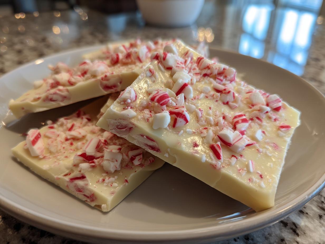 Easy White Chocolate Peppermint Bark Bliss