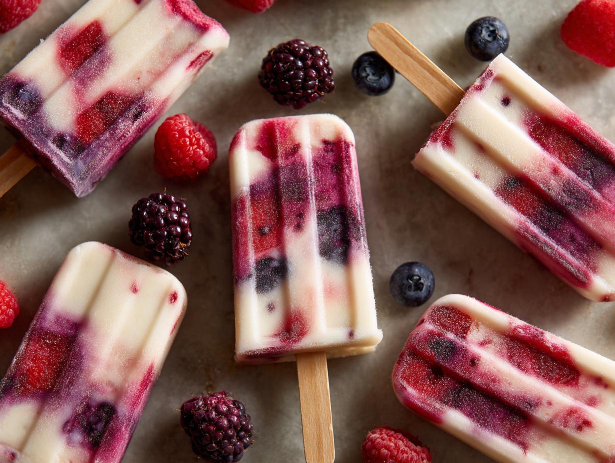 Delicious 4-Ingredient Berry Yogurt Pupsicles!