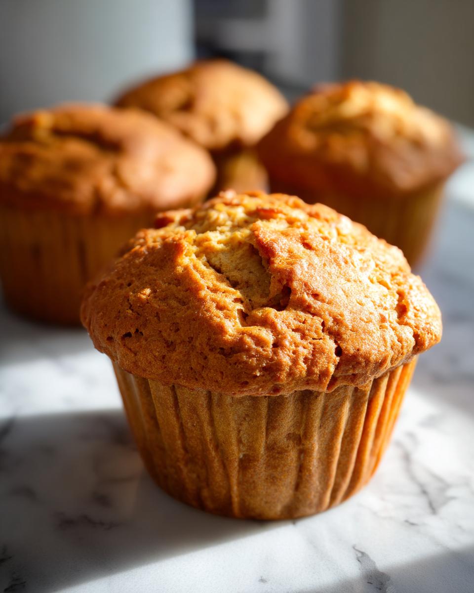 Close-up of freshly baked Carrot Cake Pup Muffins, perfect for your furry friend.