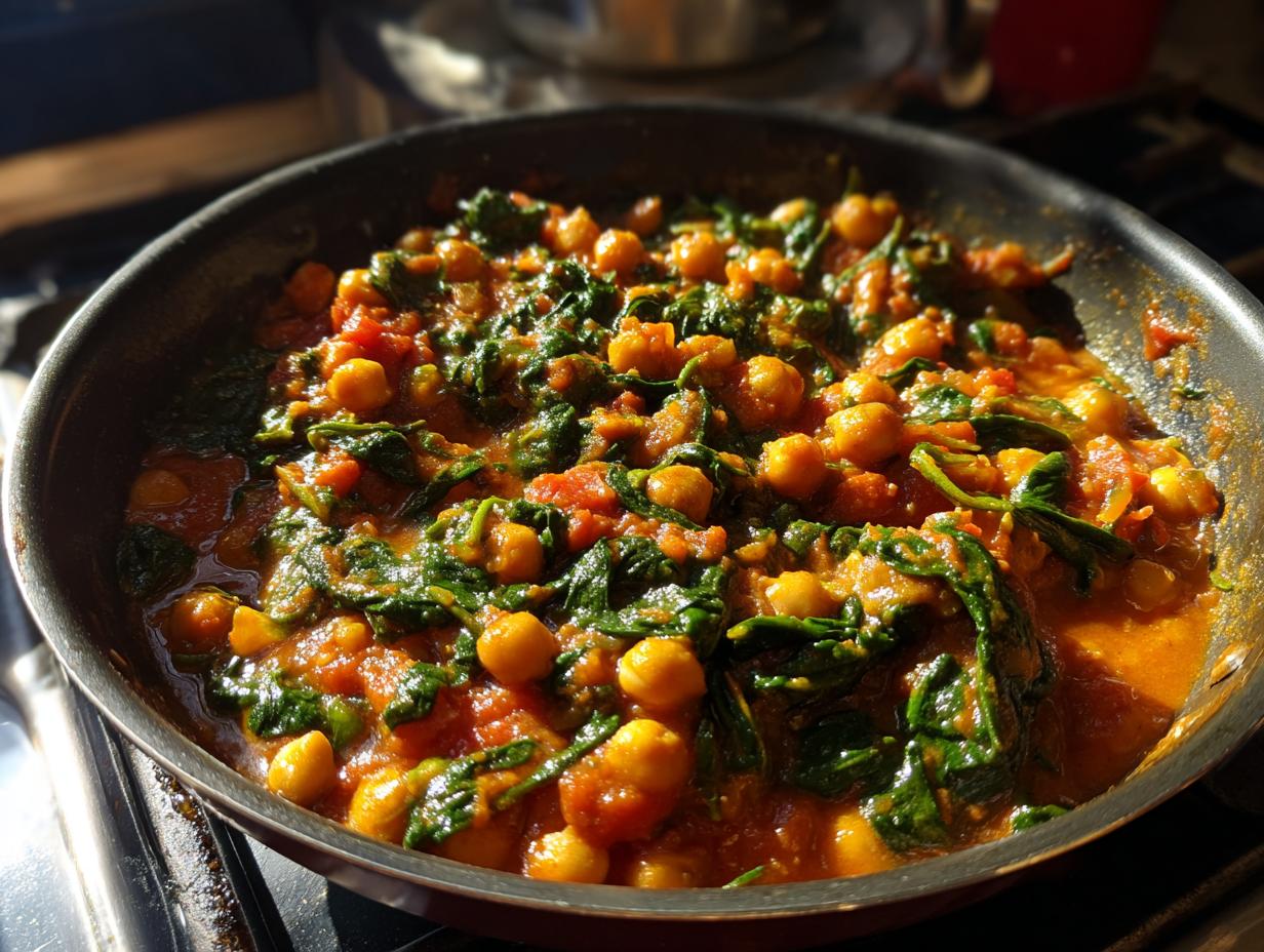 **Chickpea & Spinach Stew**: 1 Simple & Healthy Meal