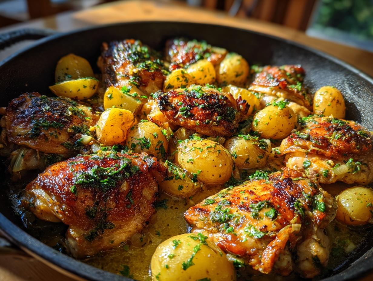 Unbelievable! 1-Pan Garlic Butter Chicken & Potatoes