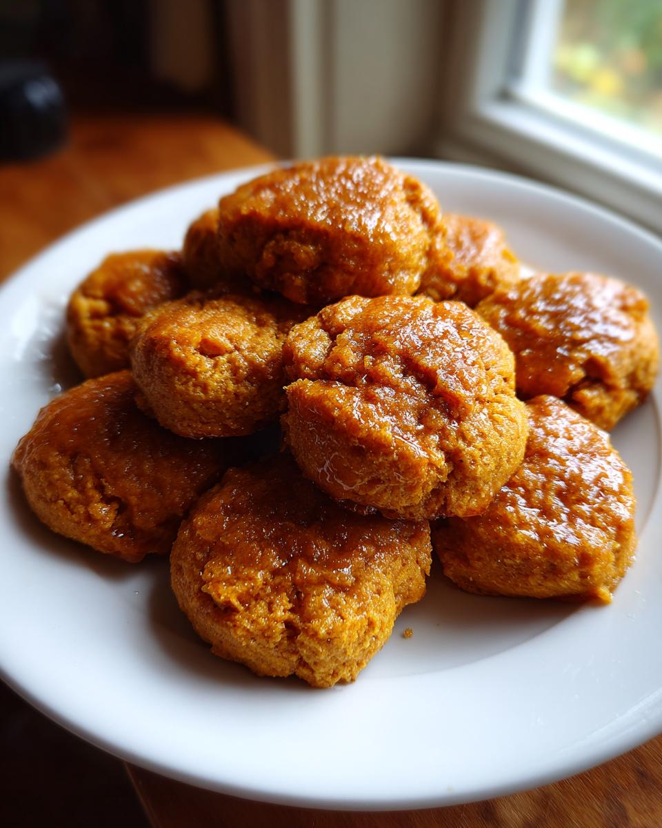 A close-up of a plate of Sweet Potato & Honey Treats, golden and glazed.