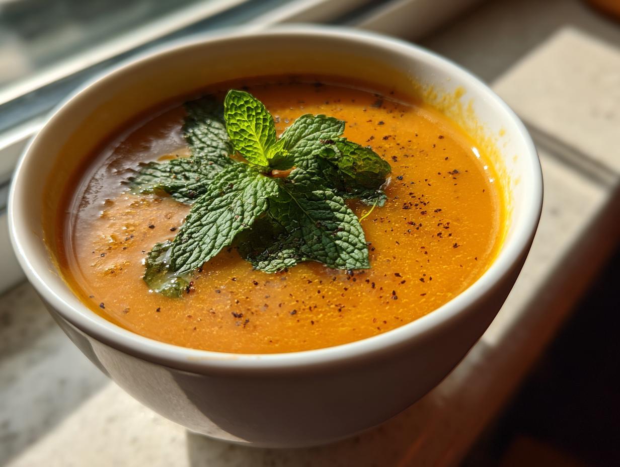 Amazing Carrot Ginger Mint Soup:…
