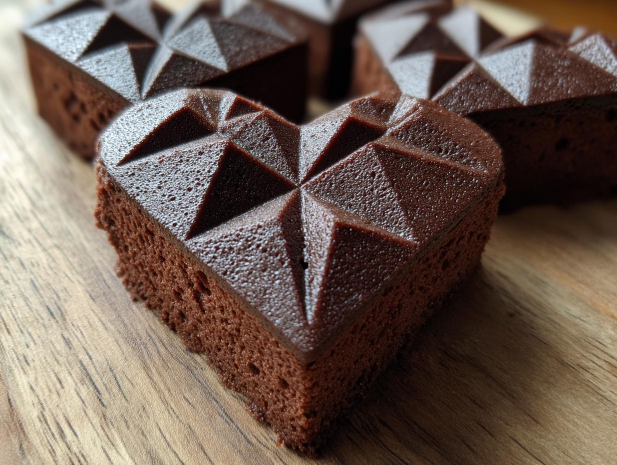Close-up of Quick Chocolate Geometric Hearts, perfect for Valentine's Day.