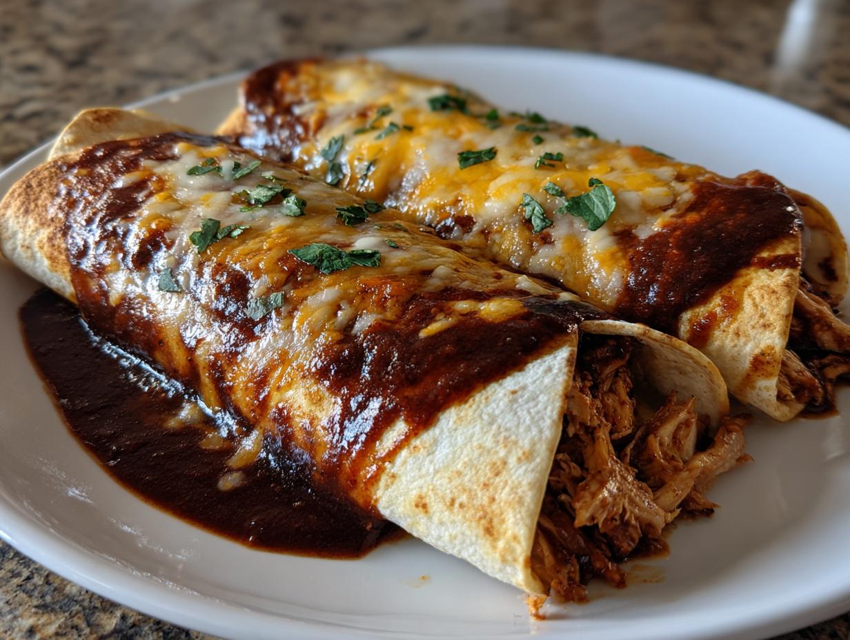 Romantic Chocolate Mole Enchiladas: 1 Perfect Meal