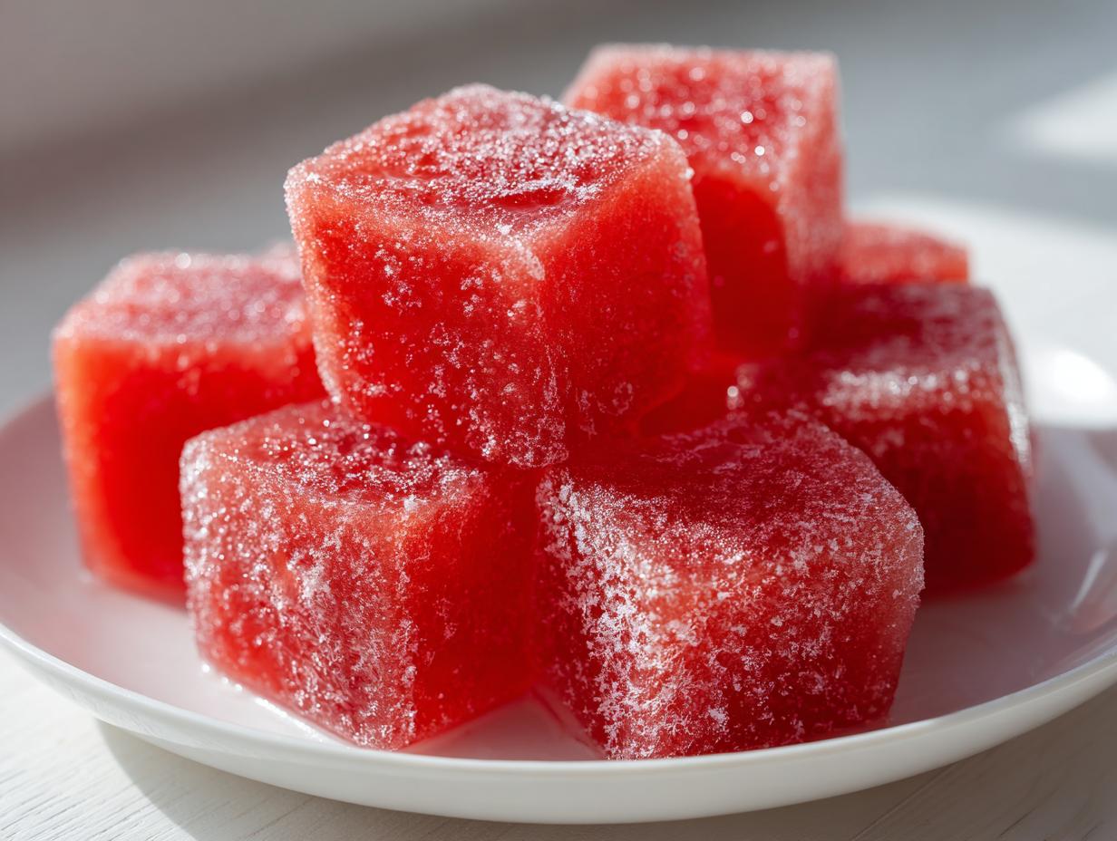 5-Minute Frozen Watermelon Dog Treat Cubes That Dogs Adore