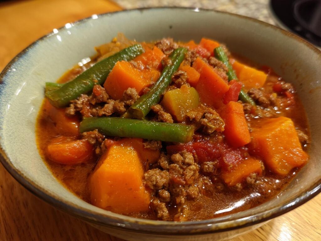 Healthy Beef & Veggie Dog Stew - Featured