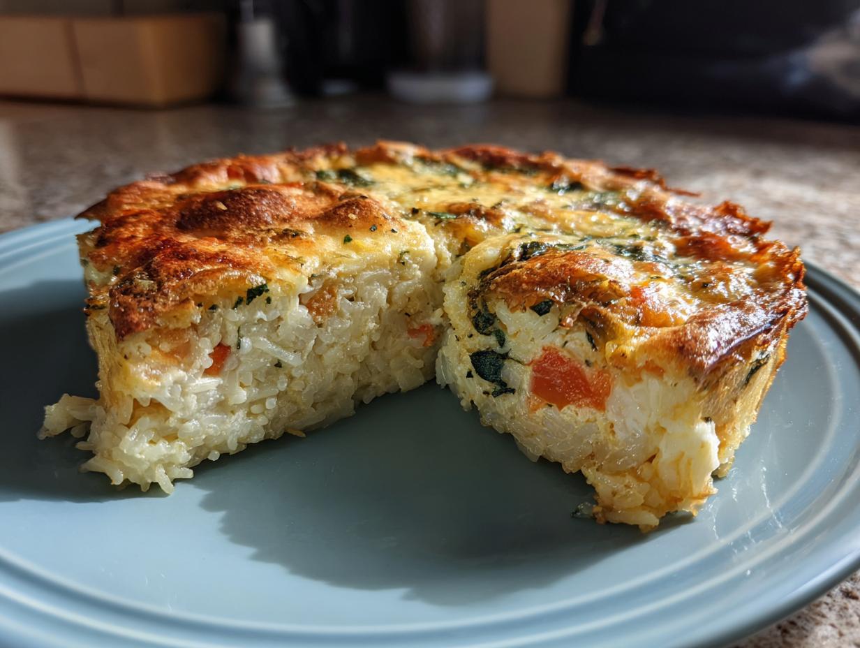 Amazing 4-Ingredient Quiche with Rice Crust!