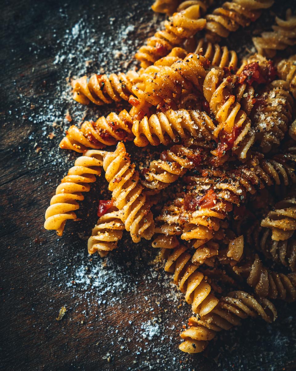 Close-up of delicious Spring Meals Pasta with fresh veggies, seasoned and ready to eat.