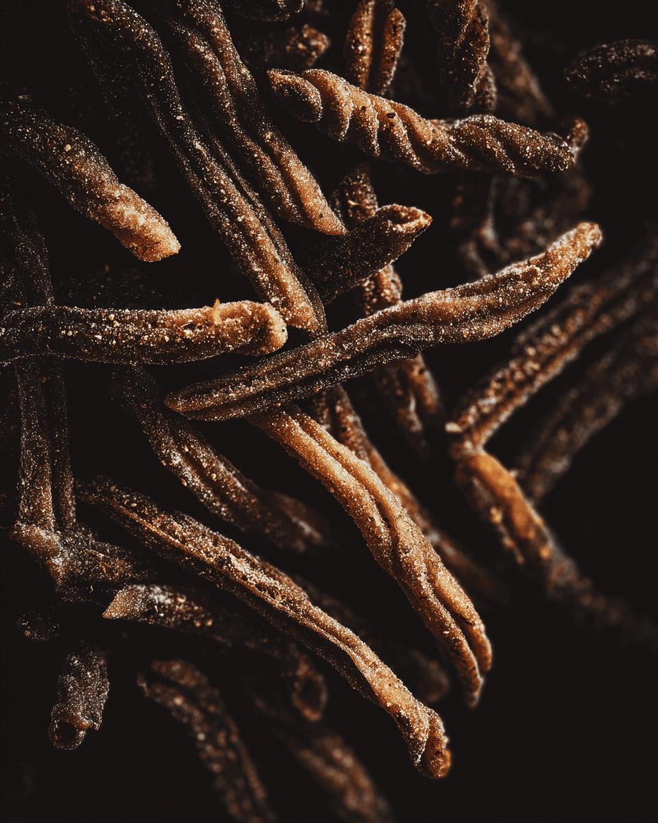 Close-up of uncooked pasta, ready for the Spring Meals Delicious Vegetable Pasta recipe.