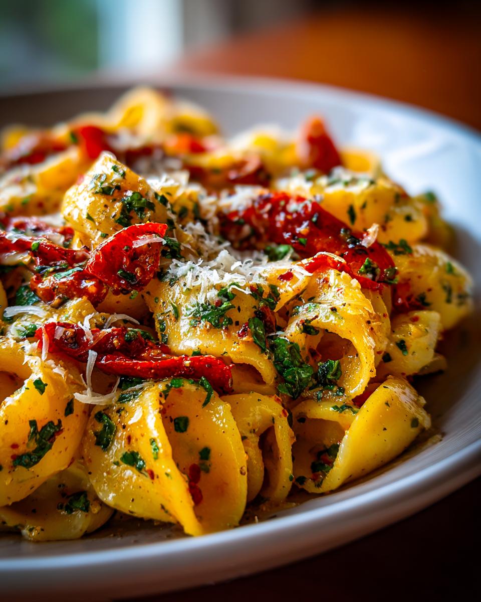 Close-up of Spring Meals Delicious Vegetable Pasta with fresh veggies, herbs, and cheese.