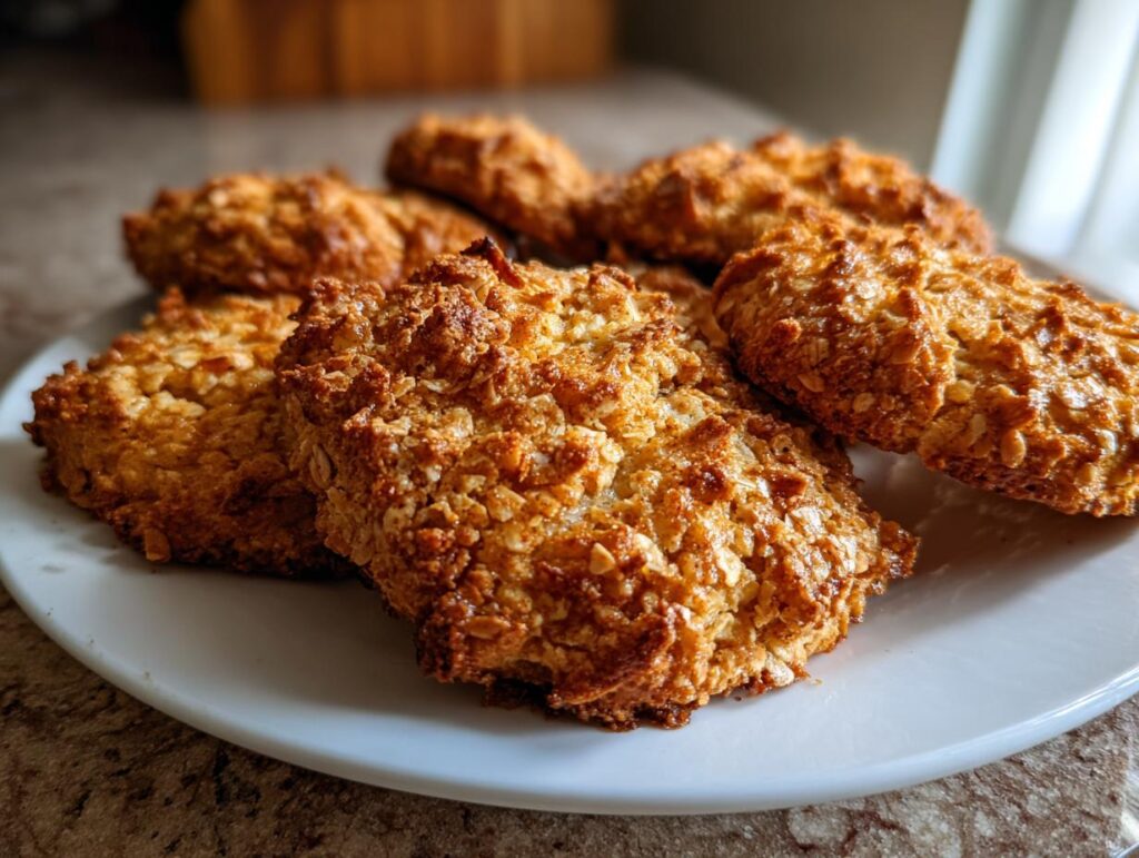 Close-up of a plate of homemade Apple Cinnamon Crunchy Dog Treats.