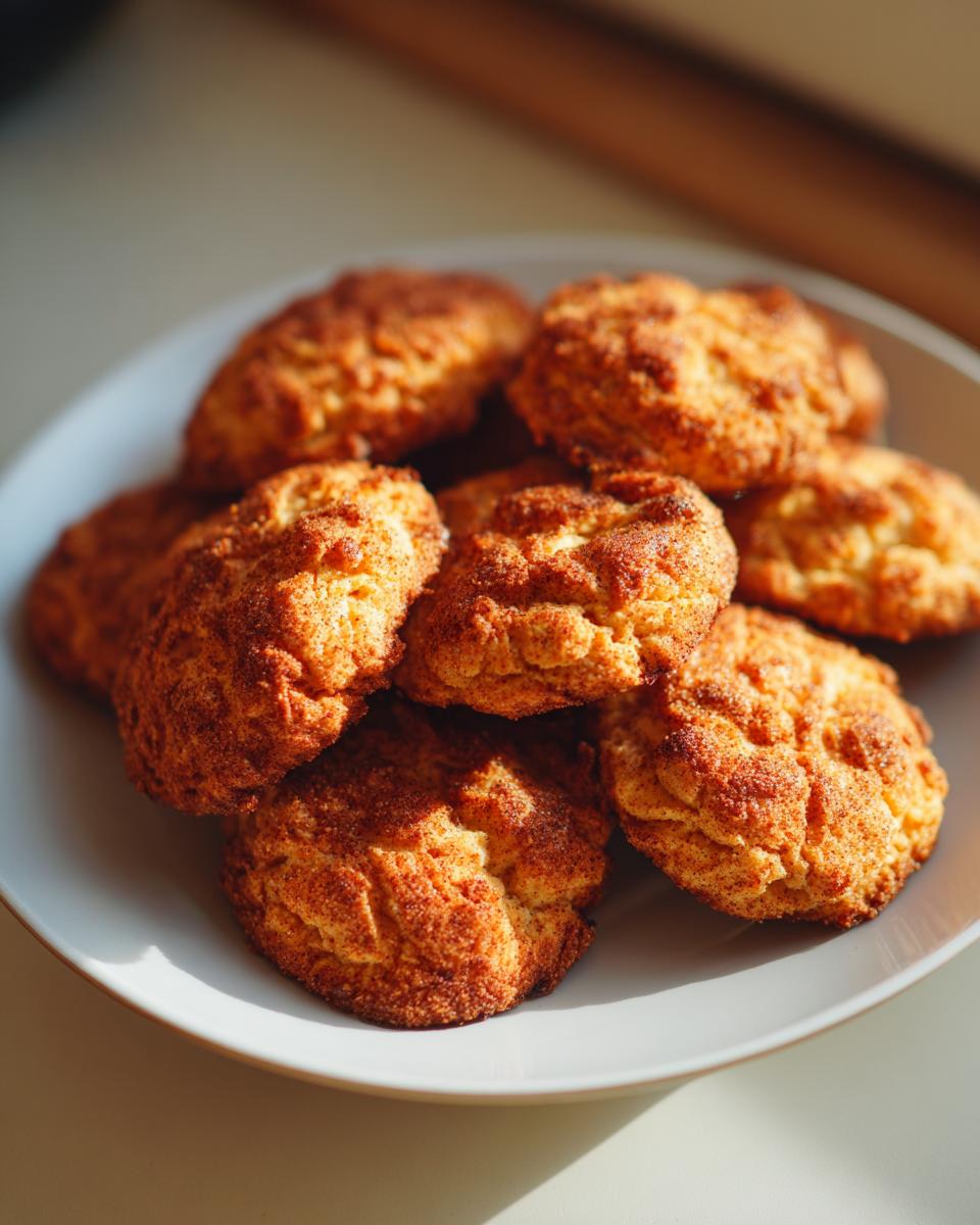 A plate piled high with homemade Apple Cinnamon Crunchy Dog Treats.