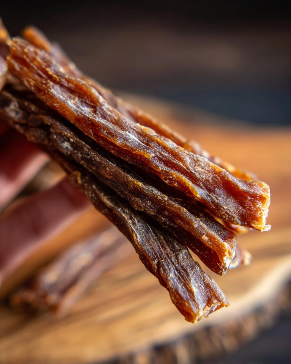 Close-up of several homemade Beef & Oat Dog Chews, a long-lasting treat for dogs.