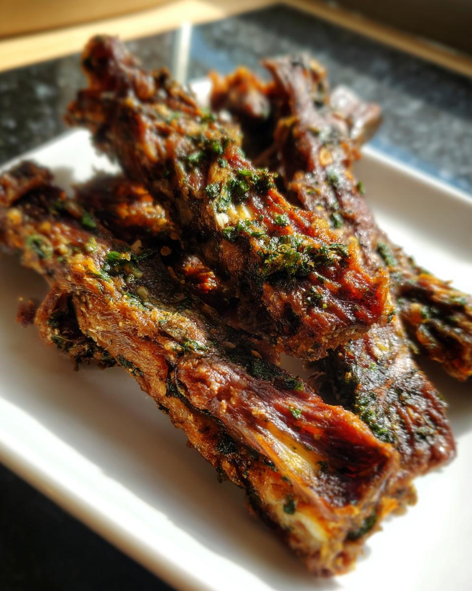 Close-up of a Beef and Parsley Fresh Breath Chew Stick for dogs, coated in parsley.
