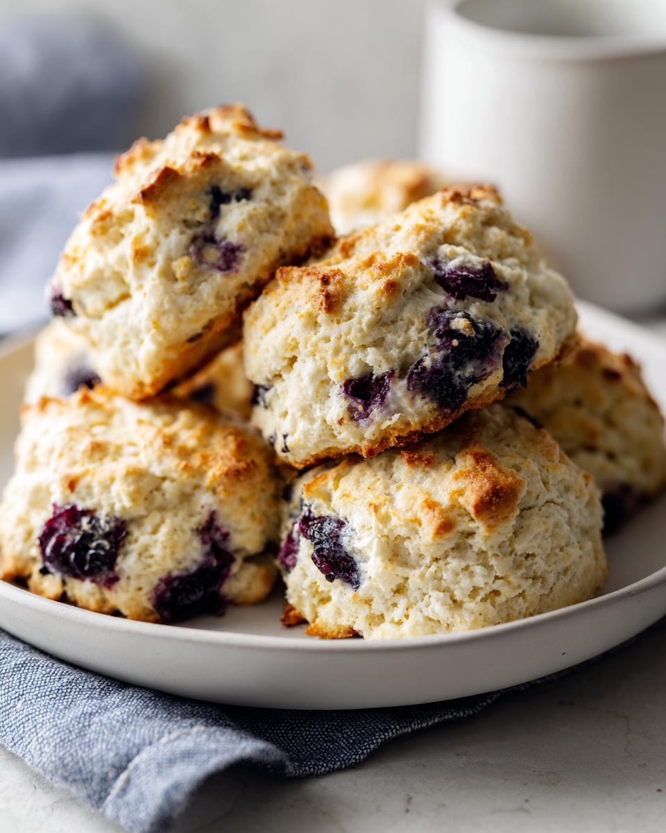 Close-up of a plate of homemade Blueberry Banana Dog Treat Biscuits.