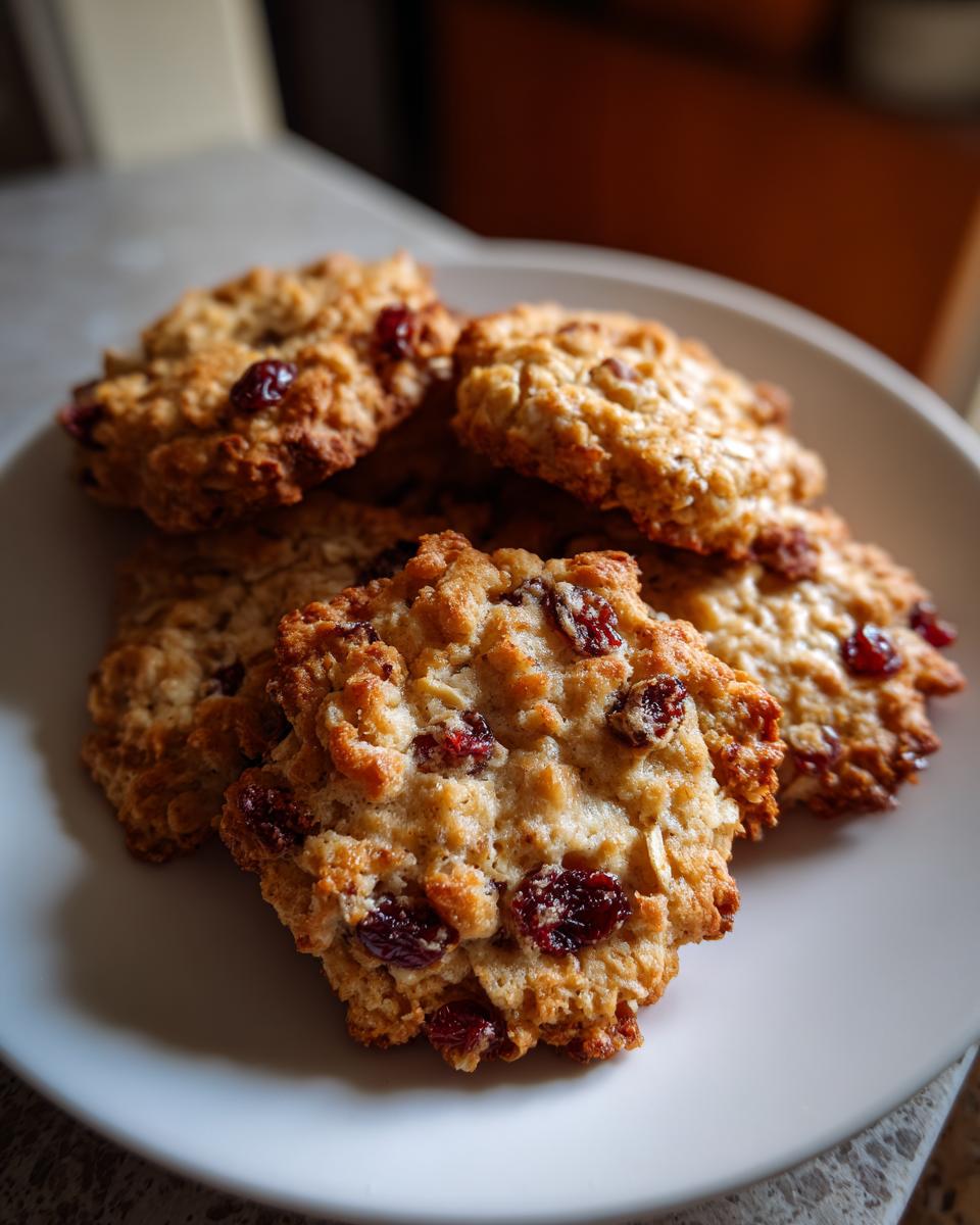 A plate of homemade Cranberry Oat Holiday Dog Treats, perfect for the holidays.