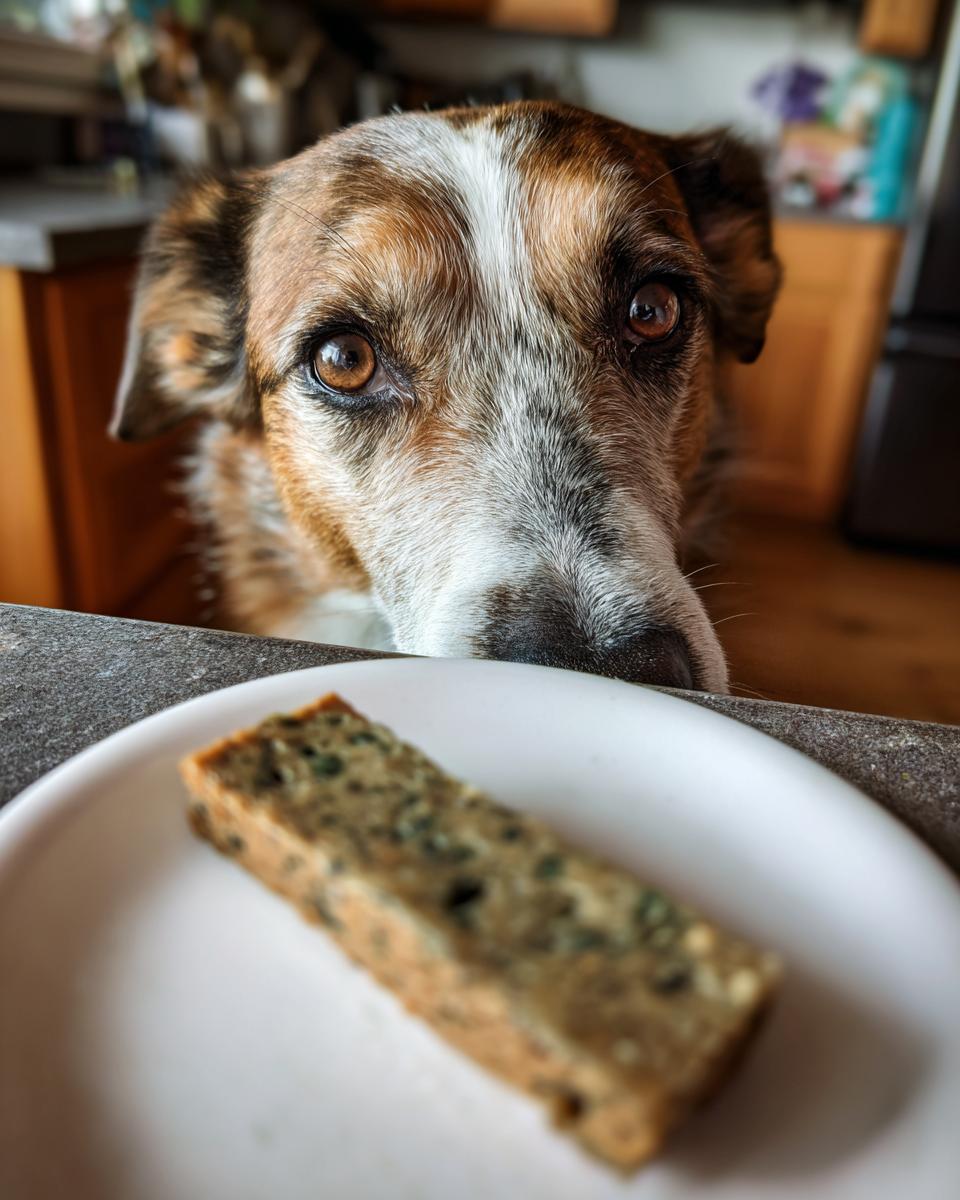 Dog looking intently at a Beef and Parsley Fresh Breath Chew Stick on a plate.