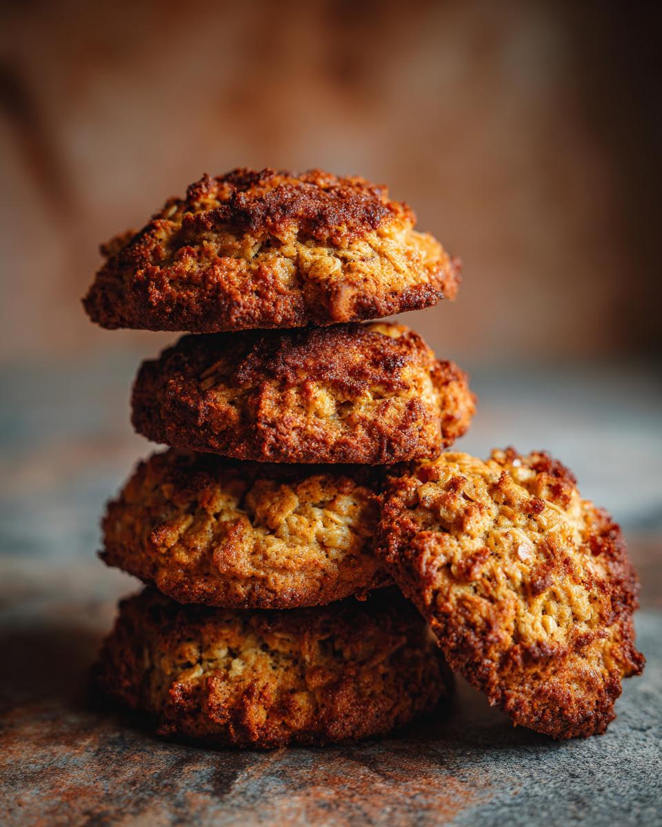 Stack of freshly baked Homemade Apple Oat Dog Biscuit Crunchies, perfect dog treats.