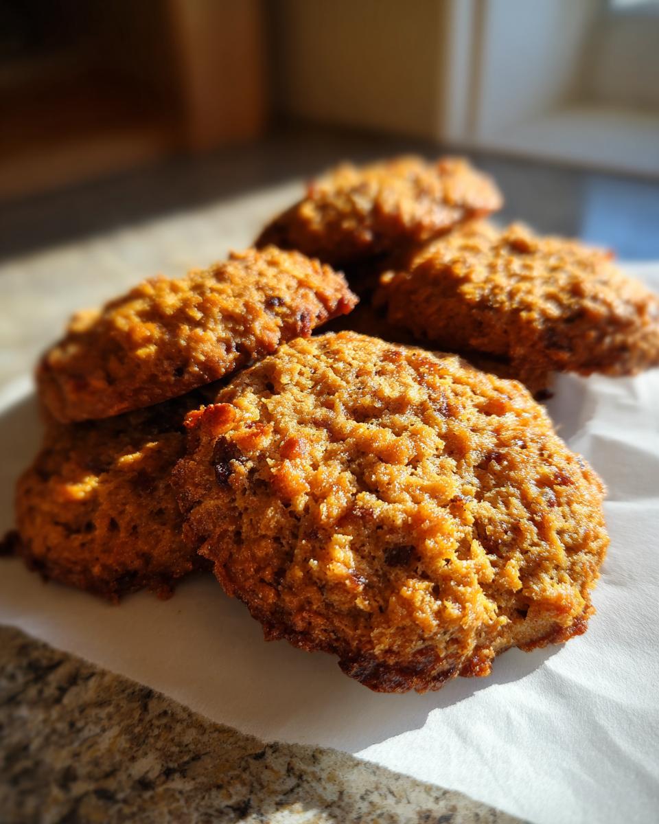 Pile of freshly baked Peanut Butter Bacon Dog Treats on white paper, ready for your pup.