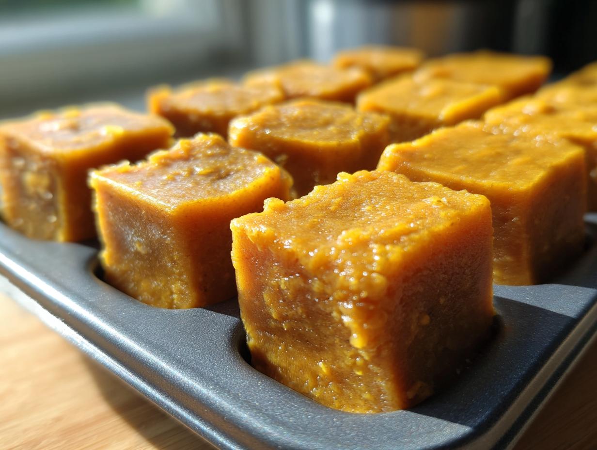 Unbelievable! 4 Pumpkin Yogurt Dog Treat Squares