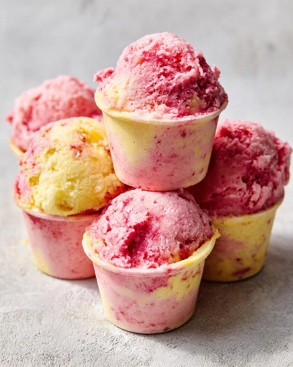 A stack of Strawberry Banana Frozen Yogurt Dog Cups, a refreshing treat for dogs.