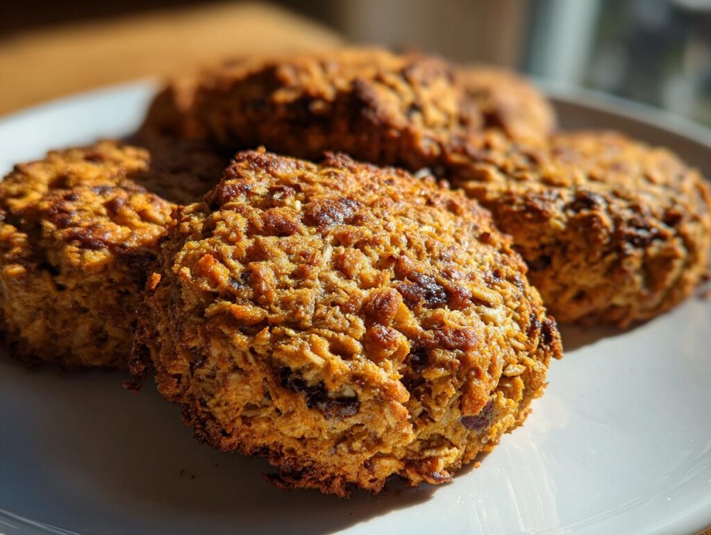 Close-up of several Tuna & Rice Dog Patties on a white plate, perfect for your pup.