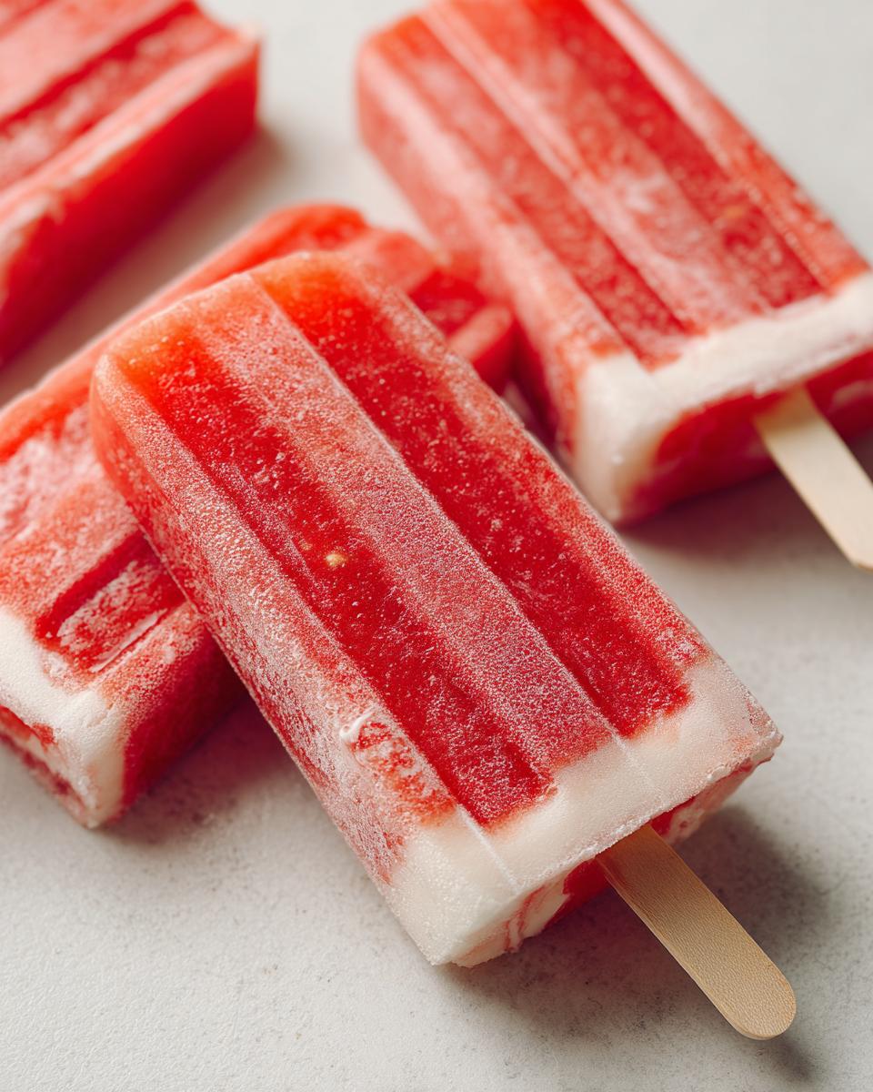 Close-up of Watermelon Yogurt Pupsicles for Dogs, a refreshing treat.